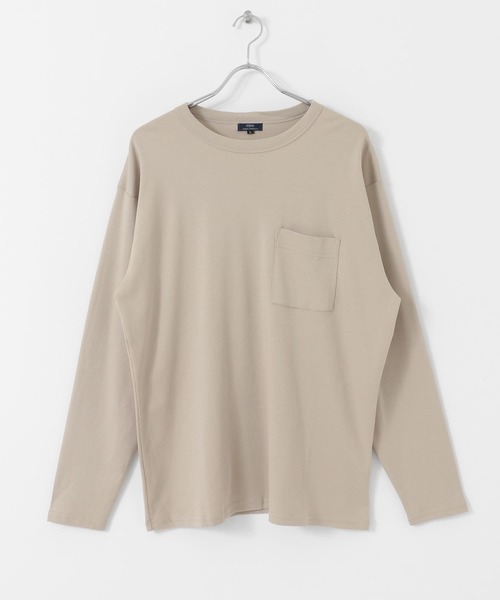 ITEMS URBANRESEARCH（アイテムズ アーバンリサーチ）の「コンパクトスムース長袖Tシャツ（Tシャツ/カットソー・メンズ・ホワイト/ベージュ/ブラック/グリーン・MEDIUM/LARGE）」の6枚目の写真