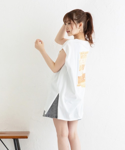 Mysa&Liina（ミーサリーナ）の「フレンチスリーブチーズプリントT（Tシャツ/カットソー・レディース・グレイッシュベージュ/オフホワイト/チャコールグレー・M）」の19枚目の写真