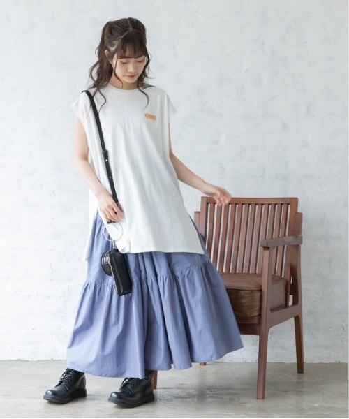 Mysa&Liina（ミーサリーナ）の「フレンチスリーブチーズプリントT（Tシャツ/カットソー・レディース・グレイッシュベージュ/オフホワイト/チャコールグレー・M）」の18枚目の写真