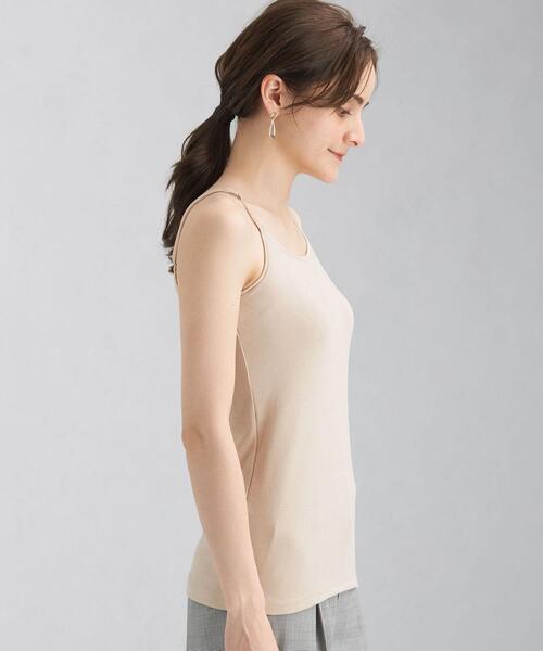 green label relaxing（グリーンレーベルリラクシング）の「D ドライグリーン インナー キャミソール（キャミソール・レディース・ホワイト/ブラック/ベージュ/オリーブ・40/38）」の6枚目の写真