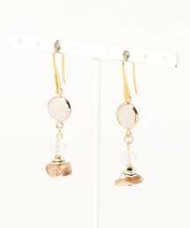 【lensa】天然バロックパール×天然シェルのゴールドピアス(MA)