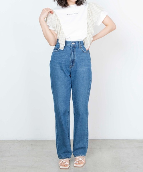 WEGO（ウィゴー）の「WEGO/ショルダーフリルロゴT（Tシャツ/カットソー・レディース・ホワイト/グリーン・FREE）」の10枚目の写真