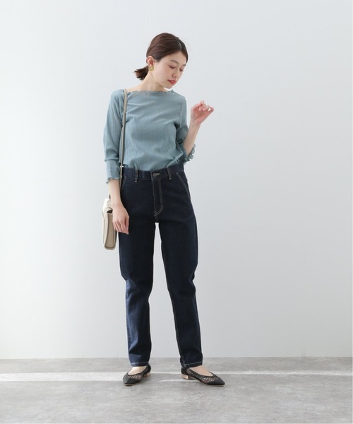 SLOBE IENA（スローブイエナ）の「シャーリングプルオーバー【手洗い可能】◆（Tシャツ/カットソー・レディース・ホワイト/ブラック/サックスブルー・FREE）」の9枚目の写真