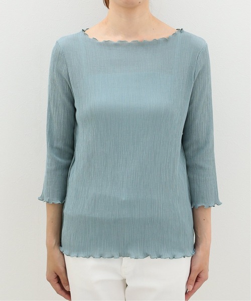 SLOBE IENA（スローブイエナ）の「シャーリングプルオーバー【手洗い可能】◆（Tシャツ/カットソー・レディース・ホワイト/ブラック/サックスブルー・FREE）」の10枚目の写真