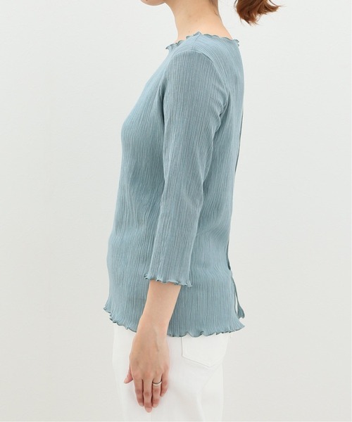 SLOBE IENA（スローブイエナ）の「シャーリングプルオーバー【手洗い可能】◆（Tシャツ/カットソー・レディース・ホワイト/ブラック/サックスブルー・FREE）」の11枚目の写真