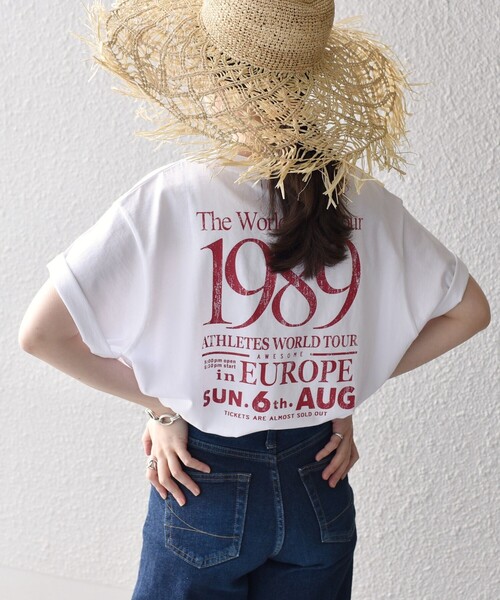 SHIPS(シップス)の「*カレッジ ビッグ TEE◇(Tシャツ/カットソー・レディース・ホワイト/ライトホワイト/ライム/ライトグリーン/チャコールグレー/ダークグレー/ピンク系その他/ピンク/グレー/グレー系その他/ホワイト系/ストーン/オリーブ/ヘザーグレー/ライトオリーブ・ONE SIZE)」の4枚目の写真