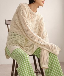 ＡＮＤＪ | コットンタッチフィッシュネットメッシュ編みニット(ニット/セーター)