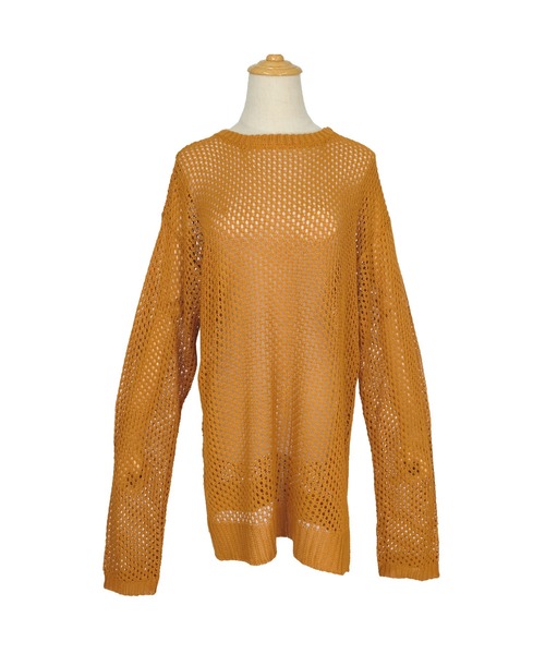 ＡＮＤＪ（アンドジェイ）の「コットンタッチフィッシュネットメッシュ編みニット（ニット/セーター・レディース・グリーン/マスタード/ライム/アイボリー/ブラック・M）」の20枚目の写真