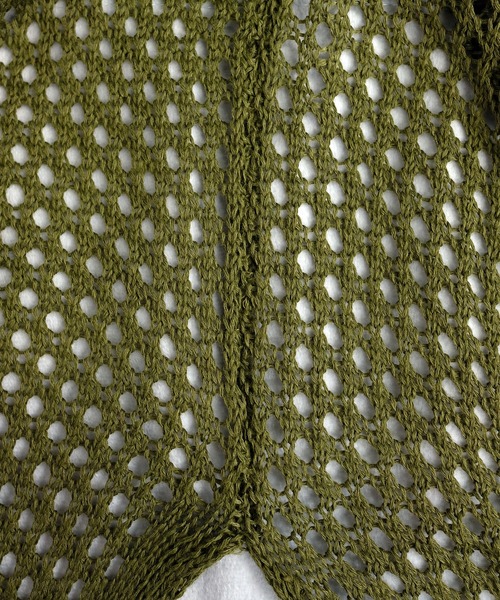 ＡＮＤＪ（アンドジェイ）の「コットンタッチフィッシュネットメッシュ編みニット（ニット/セーター・レディース・グリーン/マスタード/ライム/アイボリー/ブラック・M）」の17枚目の写真