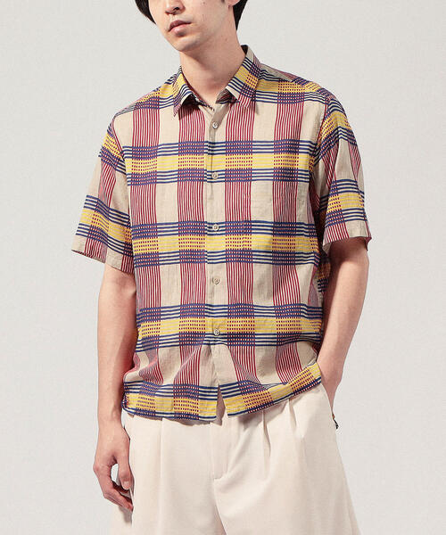 SOULEIADO（ソレイアード）の「インドコットン ショートスリーブシャツ（シャツ/ブラウス・メンズ・グレー系その他/ブラウン系その他/ブラウン系その他2/ベージュ系その他2・4/6/5/XS）」の7枚目の写真