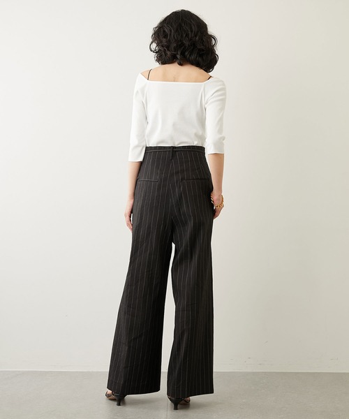 Whim Gazette リネンストレッチストライプパンツ ¥27,500 Whim Gazette（ウィムガゼット）の「リネンストレッチストライプ