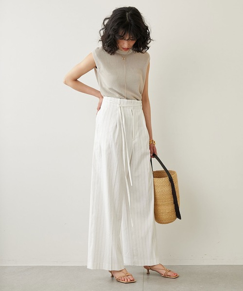 新品未使用Whim Gazetteリネンストレッチパンツ ストレッチパンツ | Whim Gazette(ウィム ガゼット)レディース