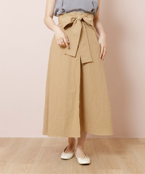 flower（フラワー）の「ボリュームリボンスカート（スカート・レディース・アイボリー/ベージュ・FREE）」の2枚目の写真