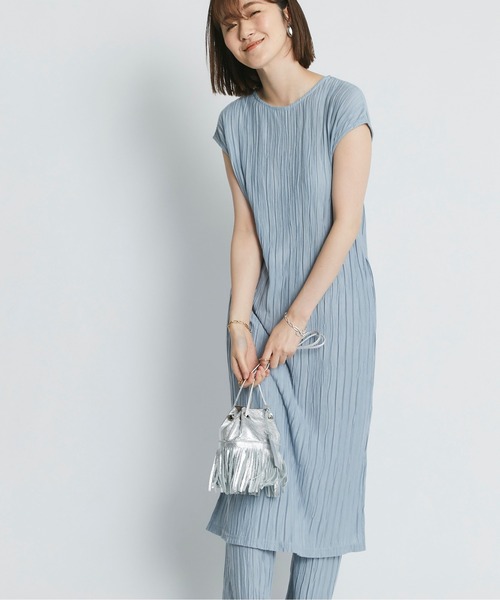 RIVE DROITE（リヴドロワ）の「プリーツセットアップ（ワンピース・レディース・ライトベージュ/ブルー・FREE）」の13枚目の写真