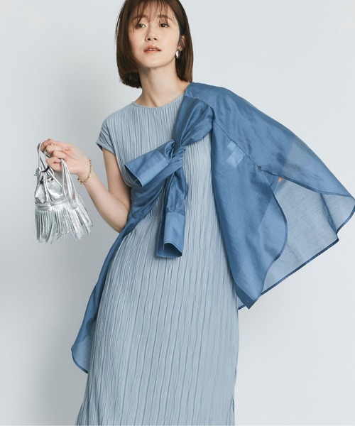 RIVE DROITE（リヴドロワ）の「プリーツセットアップ（ワンピース・レディース・ライトベージュ/ブルー・FREE）」の14枚目の写真