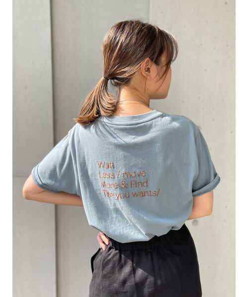 Ungrid（アングリッド）の「カラーエンブロイダリーTee（Tシャツ/カットソー・レディース・イエロー/ブルー/チャコールグレー/オフホワイト・FREE）」の3枚目の写真