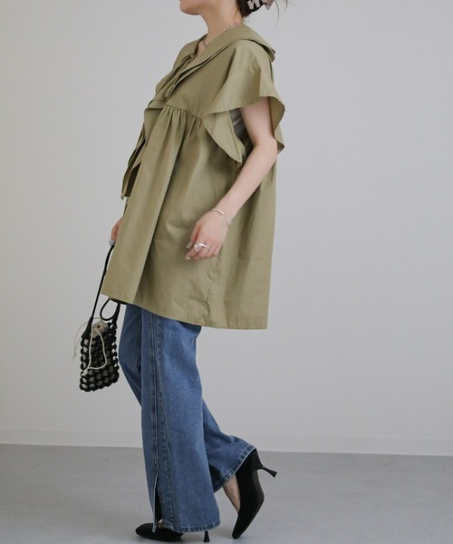 sakishimatokyo（サキシマトーキョー）の「ビックカラーチュニック（チュニック・レディース・ベージュ/ブラック/グリーン/ホワイト/ブルー系その他/ブラック系その他・FREE）」の20枚目の写真