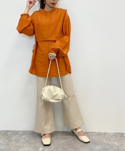 Heather（ヘザー）の「ベストツキ2WAYシャツ　958353（シャツ/ブラウス・レディース・ベージュ/カーキ/オレンジ・FREE）」の16枚目の写真