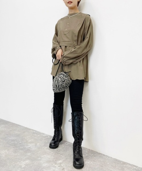 Heather（ヘザー）の「ベストツキ2WAYシャツ　958353（シャツ/ブラウス・レディース・ベージュ/カーキ/オレンジ・FREE）」の22枚目の写真