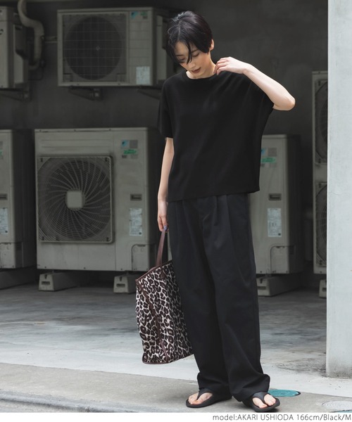 coca(coca)(コカ)の「ドルマンサマーニットトップス(Tシャツ/カットソー・レディース・ブラック/パープル/イエロー/グレー系その他・M/L)」の5枚目の写真