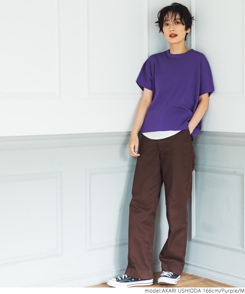 coca(coca)(コカ)の「ドルマンサマーニットトップス(Tシャツ/カットソー・レディース・ブラック/パープル/イエロー/グレー系その他・M/L)」の21枚目の写真