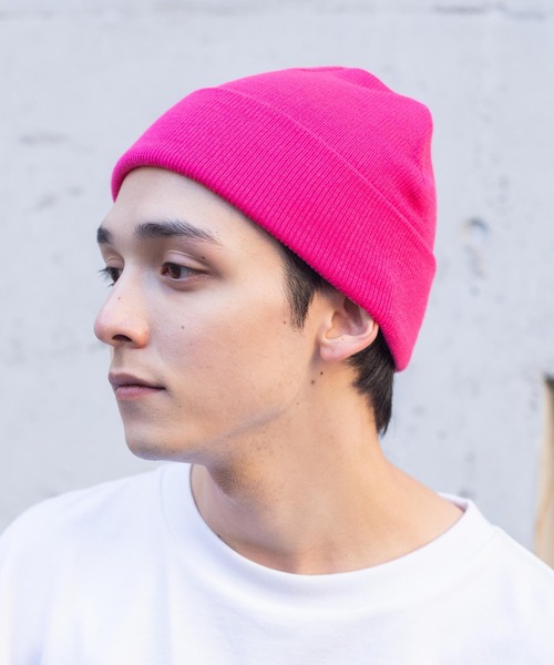 WEGO（ウィゴー）の「WEGO/カラービーニー（ニットキャップ/ビーニー・メンズ・ブルー/オレンジ/ブラック/ベージュ/ダークグリーン/ネイビー/ホワイト/ブラウン/パープル/ワイン/レッド/イエロー系その他2/杢グレー/ピンク/ターコイズブルー・FREE）」の12枚目の写真