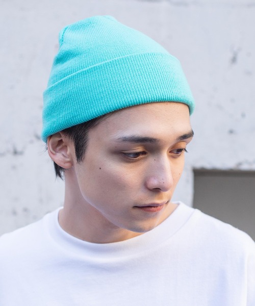 WEGO（ウィゴー）の「WEGO/カラービーニー（ニットキャップ/ビーニー・メンズ・ブルー/オレンジ/ブラック/ベージュ/ダークグリーン/ネイビー/ホワイト/ブラウン/パープル/ワイン/レッド/イエロー系その他2/杢グレー/ピンク/ターコイズブルー・FREE）」の9枚目の写真