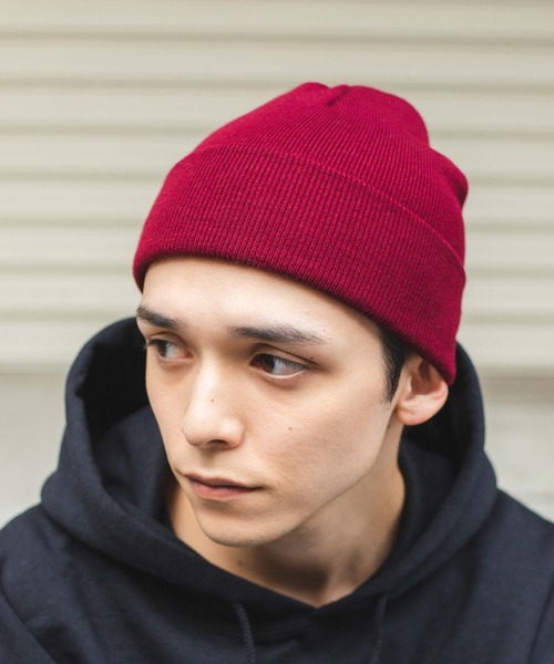 WEGO（ウィゴー）の「WEGO/カラービーニー（ニットキャップ/ビーニー・メンズ・ブルー/オレンジ/ブラック/ベージュ/ダークグリーン/ネイビー/ホワイト/ブラウン/パープル/ワイン/レッド/イエロー系その他2/杢グレー/ピンク/ターコイズブルー・FREE）」の14枚目の写真