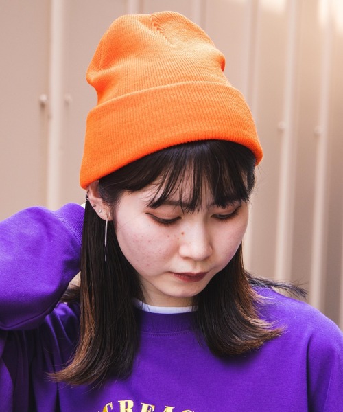 WEGO（ウィゴー）の「WEGO/カラービーニー（ニットキャップ/ビーニー・メンズ・ブルー/オレンジ/ブラック/ベージュ/ダークグリーン/ネイビー/ホワイト/ブラウン/パープル/ワイン/レッド/イエロー系その他2/杢グレー/ピンク/ターコイズブルー・FREE）」の15枚目の写真