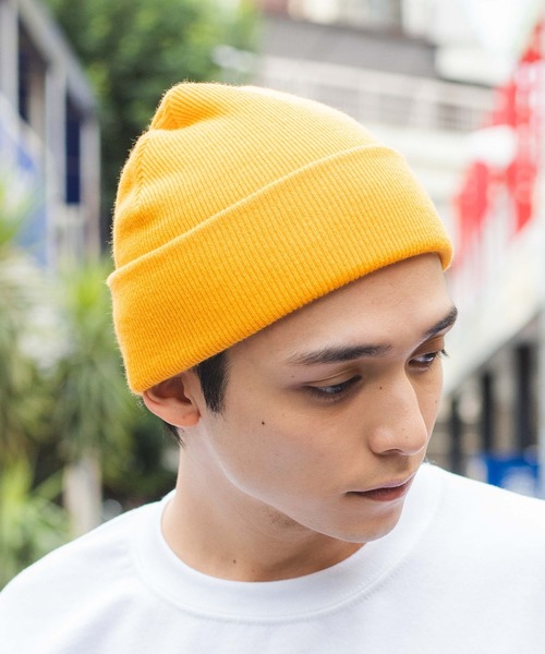 WEGO（ウィゴー）の「WEGO/カラービーニー（ニットキャップ/ビーニー・メンズ・ブルー/オレンジ/ブラック/ベージュ/ダークグリーン/ネイビー/ホワイト/ブラウン/パープル/ワイン/レッド/イエロー系その他2/杢グレー/ピンク/ターコイズブルー・FREE）」の11枚目の写真