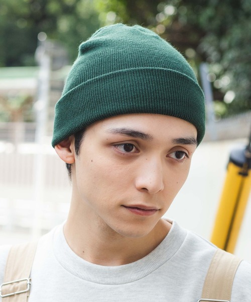 WEGO（ウィゴー）の「WEGO/カラービーニー（ニットキャップ/ビーニー・メンズ・ブルー/オレンジ/ブラック/ベージュ/ダークグリーン/ネイビー/ホワイト/ブラウン/パープル/ワイン/レッド/イエロー系その他2/杢グレー/ピンク/ターコイズブルー・FREE）」の7枚目の写真