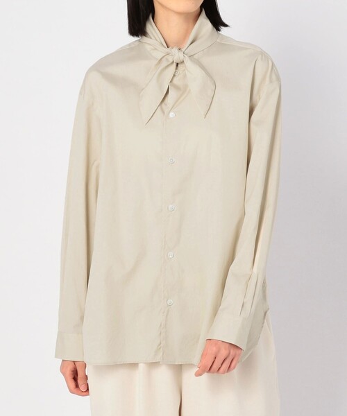 ORCIVAL（オーシバル）の「【ORCIVAL】タイカラーシャツ CPB WOMEN（シャツ/ブラウス・レディース・アイボリー/ネイビー・1）」の3枚目の写真