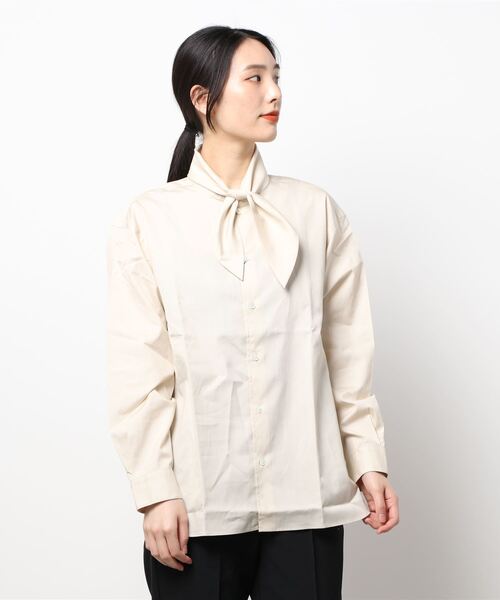 ORCIVAL（オーシバル）の「【ORCIVAL】タイカラーシャツ CPB WOMEN（シャツ/ブラウス・レディース・アイボリー/ネイビー・1）」の9枚目の写真