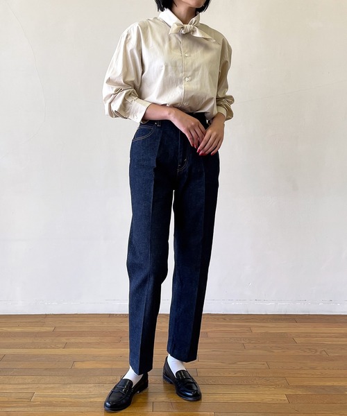 ORCIVAL（オーシバル）の「【ORCIVAL】タイカラーシャツ CPB WOMEN（シャツ/ブラウス・レディース・アイボリー/ネイビー・1）」の5枚目の写真