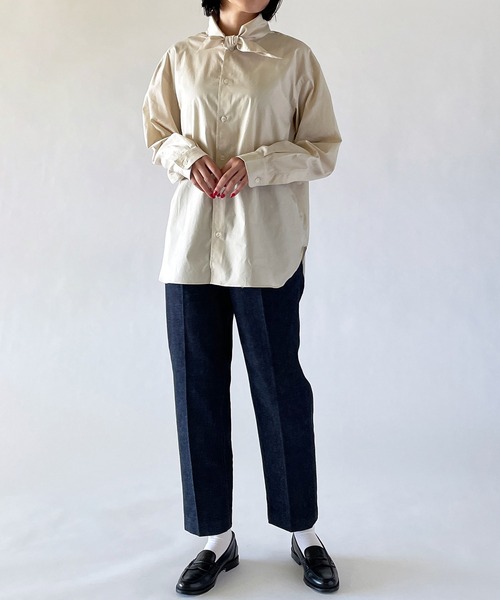 ORCIVAL（オーシバル）の「【ORCIVAL】タイカラーシャツ CPB WOMEN（シャツ/ブラウス・レディース・アイボリー/ネイビー・1）」の7枚目の写真