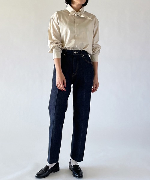 ORCIVAL（オーシバル）の「【ORCIVAL】タイカラーシャツ CPB WOMEN（シャツ/ブラウス・レディース・アイボリー/ネイビー・1）」の8枚目の写真