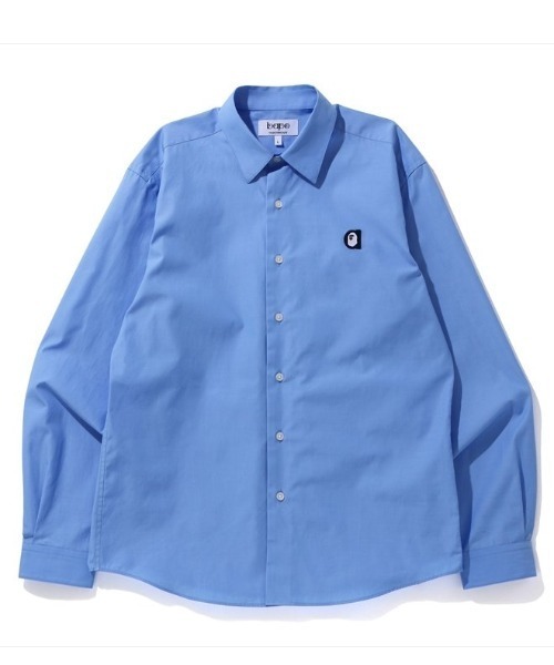 A BATHING APE(アベイシングエイプ)の「A PATCH SHIRT M(シャツ/ブラウス・メンズ・ホワイト/ブルー・SMALL/MEDIUM/LARGE/X-LARGE/XX-LARGE/X-SMALL)」の1枚目の写真