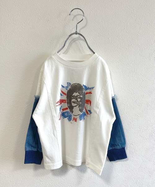 Ocean&Ground(オーシャン&グラウンド)の「リメイクバンドTシャツ(80~140cm)(Tシャツ/カットソー・キッズ・ホワイト/ブラック・140/100/120/90/130/110/80/95)」の1枚目の写真