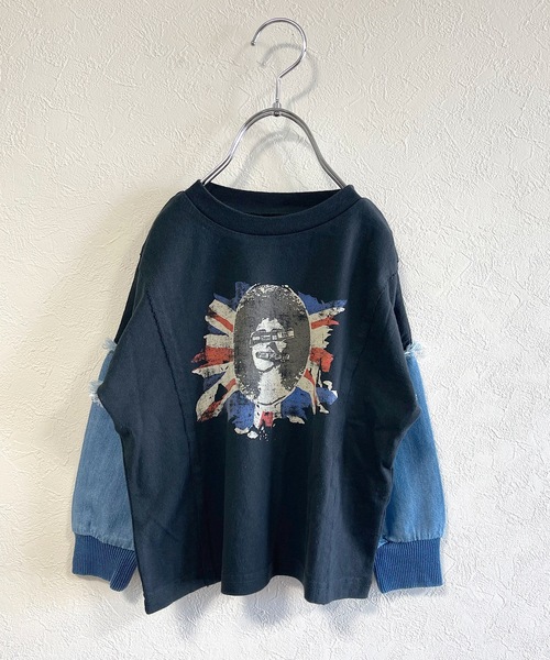 Ocean&Ground(オーシャン&グラウンド)の「リメイクバンドTシャツ(80~140cm)(Tシャツ/カットソー・キッズ・ホワイト/ブラック・140/100/120/90/130/110/80/95)」の2枚目の写真