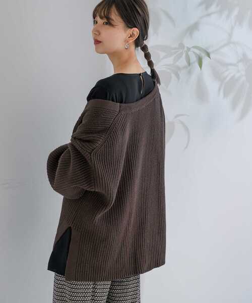 ITEMS URBANRESEARCH(アイテムズ アーバンリサーチ)の「片畦ボリュームニットカーディガン(カーディガン/ボレロ・レディース・グリーン/ブラウン/イエロー/ベージュ/ブラック・FREE)」の16枚目の写真