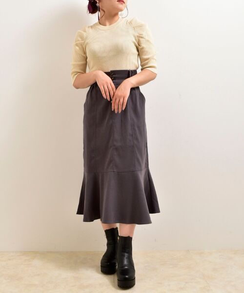 MAJESTIC LEGON（マジェスティックレゴン）の「ガーリースタイトップス（ニット/セーター・レディース・ブラック/アイボリー・MEDIUM）」の13枚目の写真