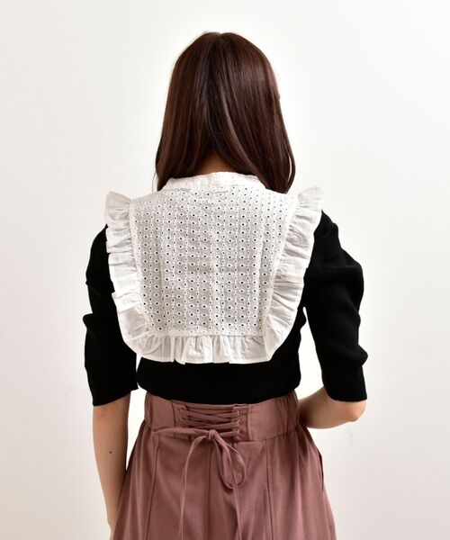 MAJESTIC LEGON（マジェスティックレゴン）の「ガーリースタイトップス（ニット/セーター・レディース・ブラック/アイボリー・MEDIUM）」の15枚目の写真