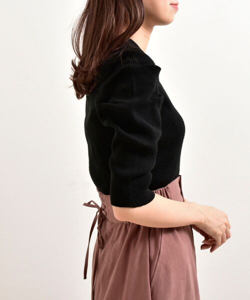 MAJESTIC LEGON（マジェスティックレゴン）の「ガーリースタイトップス（ニット/セーター・レディース・ブラック/アイボリー・MEDIUM）」の20枚目の写真