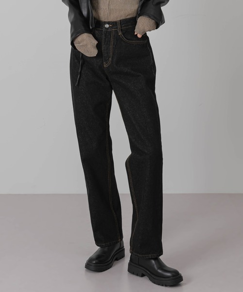 FOLLOWIN（フォロウィン）の「ノーマルブラックデニムパンツ（デニムパンツ・レディース・ブラック・SMALL/MEDIUM/LARGE）」の11枚目の写真