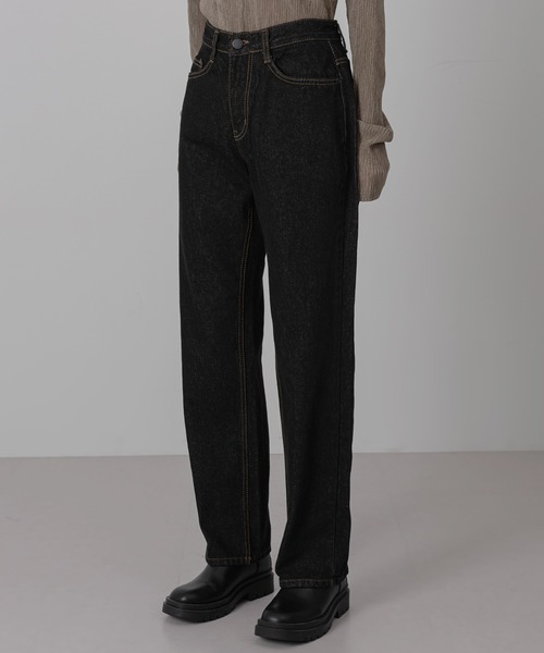 FOLLOWIN（フォロウィン）の「ノーマルブラックデニムパンツ（デニムパンツ・レディース・ブラック・SMALL/MEDIUM/LARGE）」の16枚目の写真