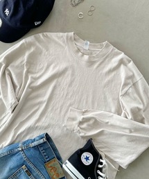 LOS ANGELES APPAREL (ロサンゼルスアパレル) / 6.5oz 無地 ロンT コットン100% 製品染め ベーシック 無地カットソー ビッグサイズ ロングスリーブ /Long Sleeve Garment Dye Crew Neck T-Shirt