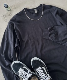 LOS ANGELES APPAREL (ロサンゼルスアパレル) / 6.5oz 無地 ロンT コットン100% 製品染め ベーシック 無地カットソー ビッグサイズ ロングスリーブ /Long Sleeve Garment Dye Crew Neck T-Shirt