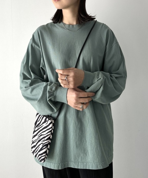 LOS ANGELES APPAREL(ロサンゼルスアパレル)の「LOS ANGELES APPAREL (ロサンゼルスアパレル) / 6.5oz 無地 ロンT コットン100% 製品染め ベーシック 無地カットソー ビッグサイズ ロングスリーブ /Long Sleeve Garment Dye Crew Neck T-Shirt(Tシャツ/カットソー・レディース・ホワイト/ブラック/グリーン/グレイッシュベージュ/ネイビー/オフホワイト・M/L/XL)」の17枚目の写真