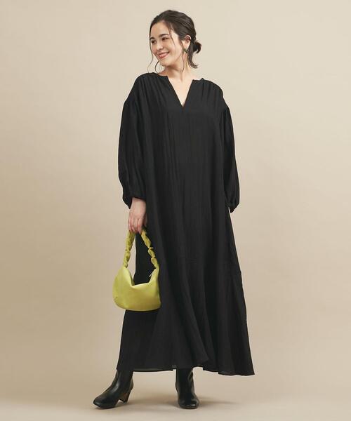 美品★ユナイテッドアローズ　フィット＆フレア ストライプ マキシワンピース　S UNITED ARROWS（ユナイテッドアローズ）の「UBCS フィット