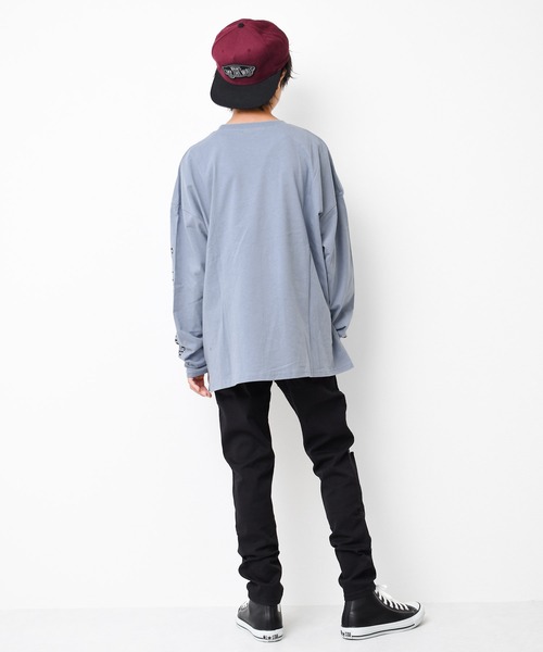 RAT EFFECT（ラットエフェクト）の「袖ロゴプリントロングTシャツ（Tシャツ/カットソー・キッズ・チャコールグレー/グレー/ブラック/ライトブルー/グリーン・160/150/120/130/140）」の11枚目の写真